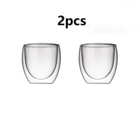Ensemble tasses expresso verre double paroi 80ml