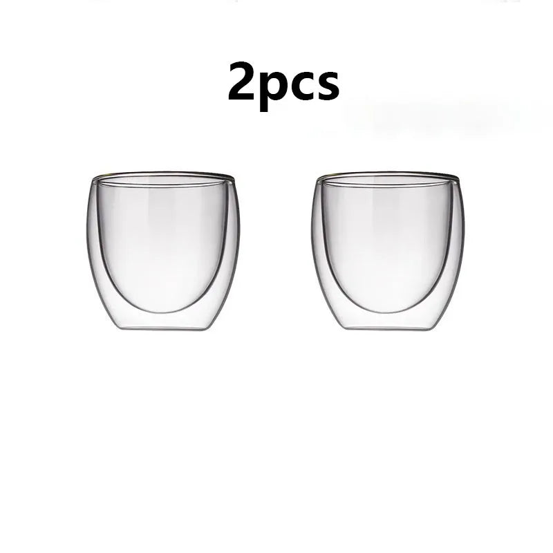 Ensemble tasses expresso verre double paroi 80ml