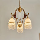 lustre rétro en cuivre avec pampilles vintage médiévales