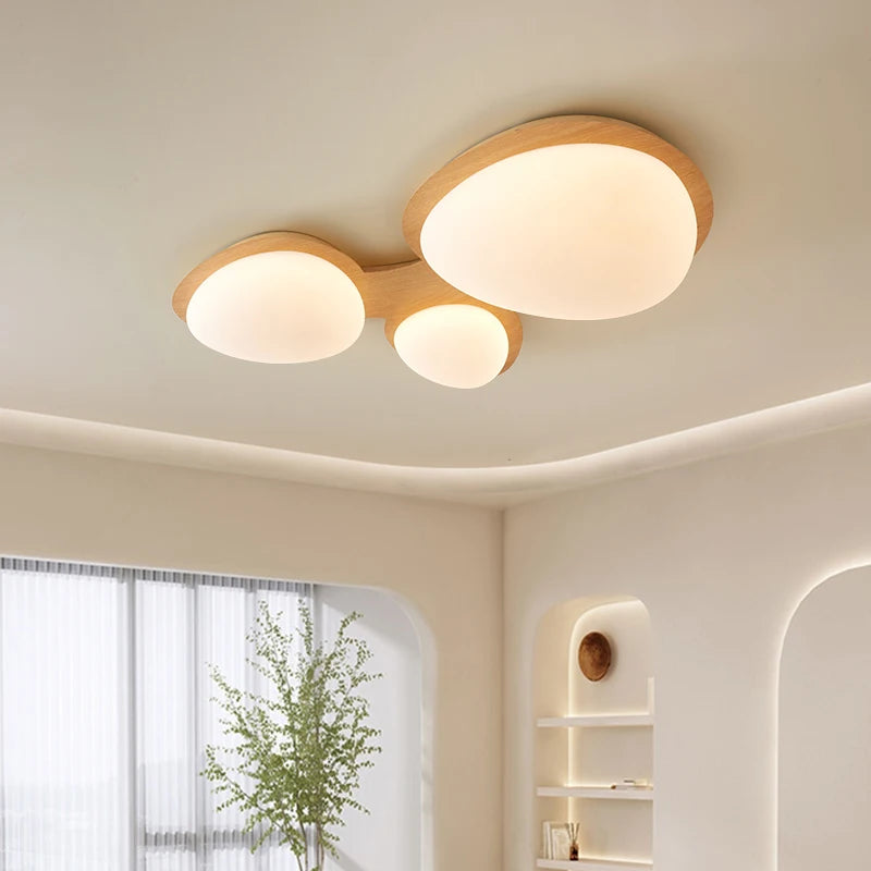 Plafonnier moderne LED en bois lumières pour chambre cuisine éclairage intérieur