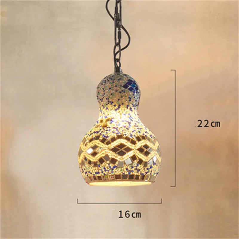lustre en mosaïque turque fait main style art déco romantique en verre coloré - vue 12 sur 16