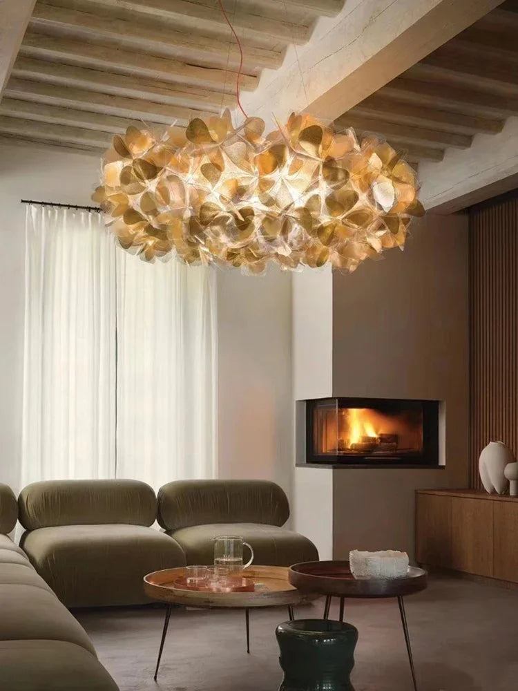 Italy Petal Lustre Led Chandelier Ceiling Pendant Lamps Suspension Hanging Light Fixture Indoor - vue 4 sur 12