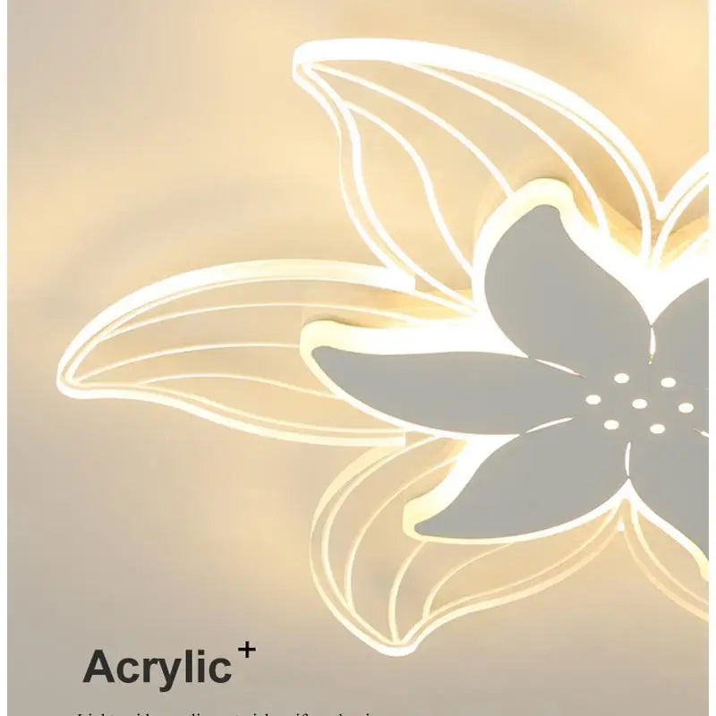 plafonnier led art déco fleuri pour bureau et étude - vue 4 sur 8