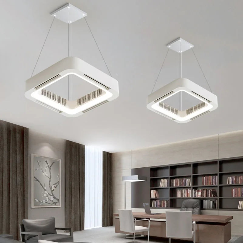 plafonnier led moderne avec ventilateur et télécommande - vue 3 sur 8