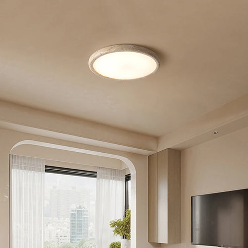 Plafonnier Led en travertin jaune - vue 2 sur 6