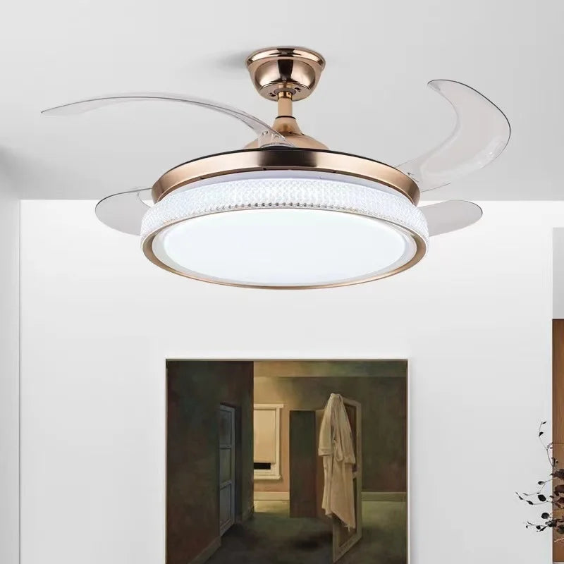 plafonnier led intelligent à pales rétractables design moderne - vue 2 sur 19