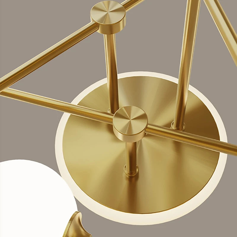 lustre moderne en verre blanc design élégant pour intérieur contemporain - vue 5 sur 12