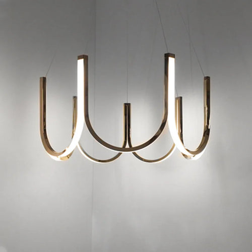 suspension lumières led en forme de u nordique créatif postmoderne - vue 2 sur 13