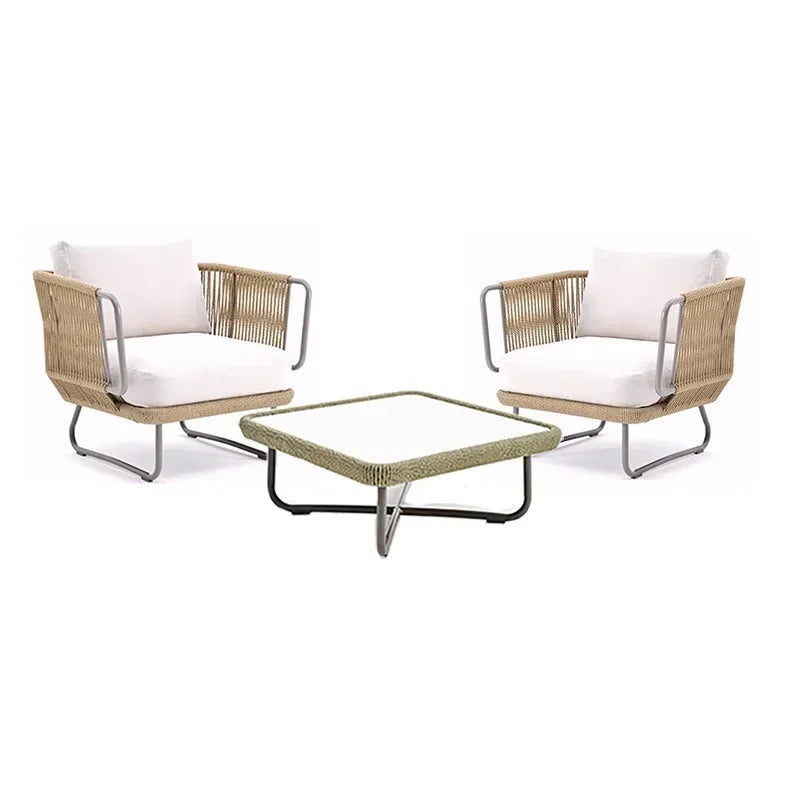 ensembles de meubles de jardin naturels avec coussins luxueux - vue 15 sur 15