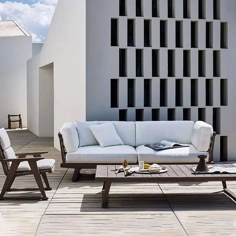 ensemble de canapés extérieurs en teck imperméable pour jardin et patio