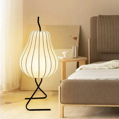 lampadaire en soie japonaise design wabi sabi pour décoration intérieure créative - vue 3 sur 8