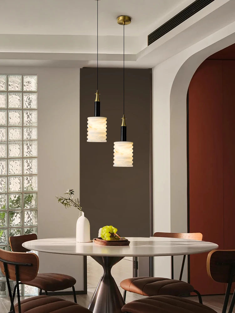 suspension moderne en pierre naturelle pour un éclairage minimaliste - vue 5 sur 8