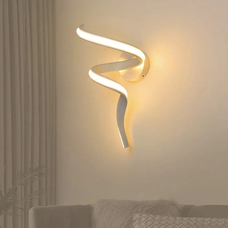 lampes led spirale modernes bande minimaliste fer - vue 7 sur 12