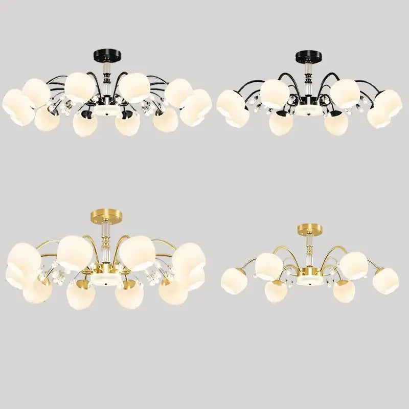 lustre en cristal nordique à led pour décoration intérieure moderne - vue 4 sur 17