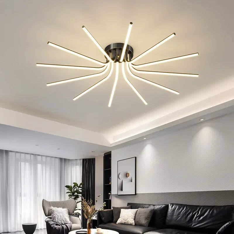 plafonnier led moderne en cuivre pour décoration artistique