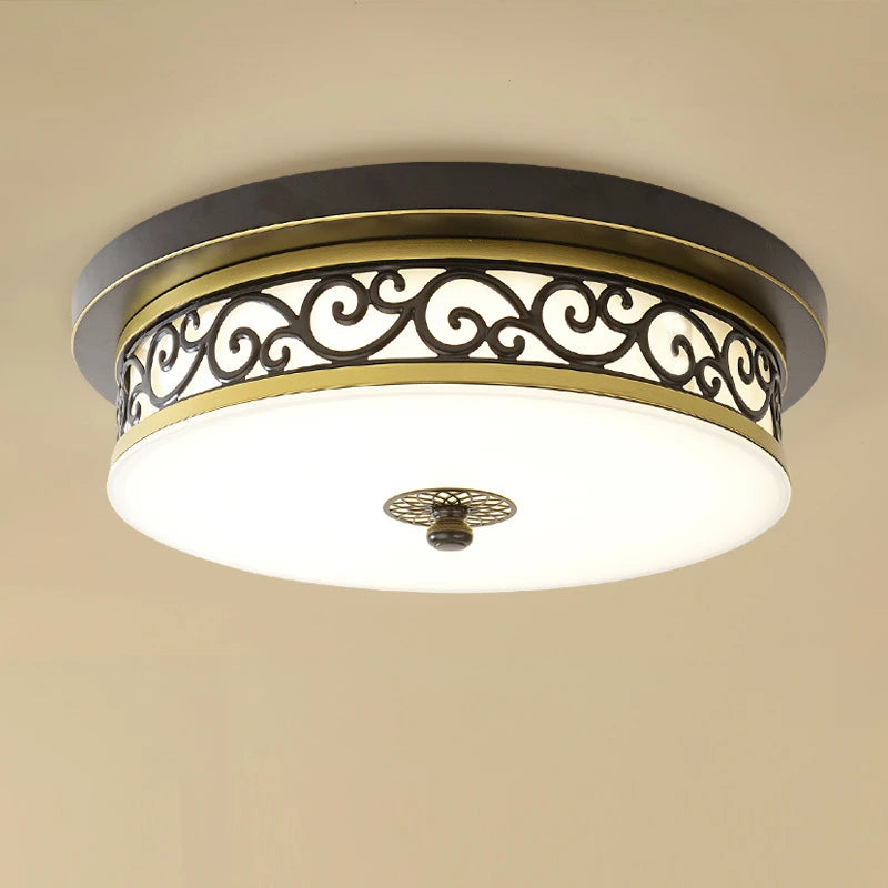plafonniers led circulaires style rétro américain décoration moderne - vue 3 sur 8