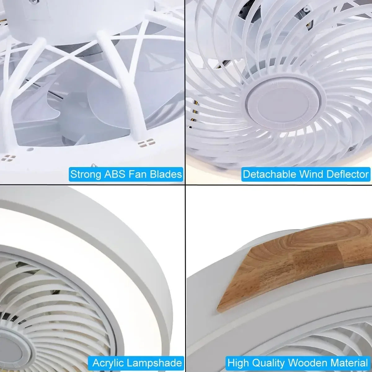 ventilateur plafond moderne pour enfants avec lumière led et télécommande - vue 6 sur 8