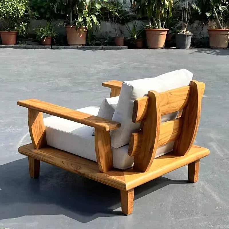 ensemble moderne de meubles d'extérieur en teck pour jardin et patio
