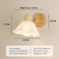 led nordique rotative bois céramique éclairage allée étude maison luminaire
