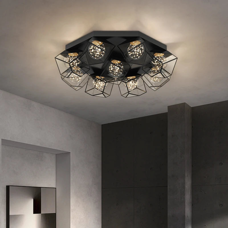 lampe de salon nordique rubik's cube étoilé luxueuse moderne