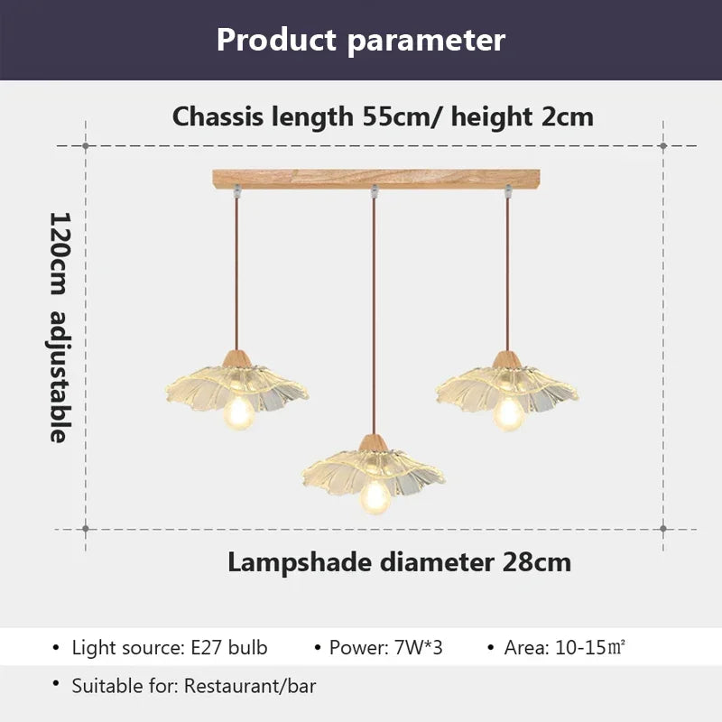 suspension en bois et verre au design nordique rétro décoratif - vue 4 sur 13