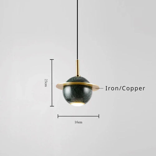 lustre circulaire en marbre naturel style nordique pour bars et restaurants - vue 10 sur 9