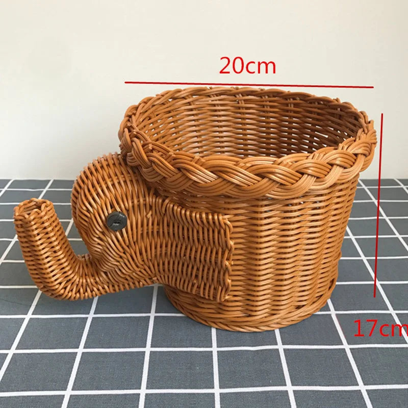 panier de rangement en rotin tissé style animal fait main - vue 24 sur 29