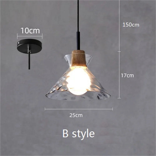 suspension LED en verre design nordique moderne décorative