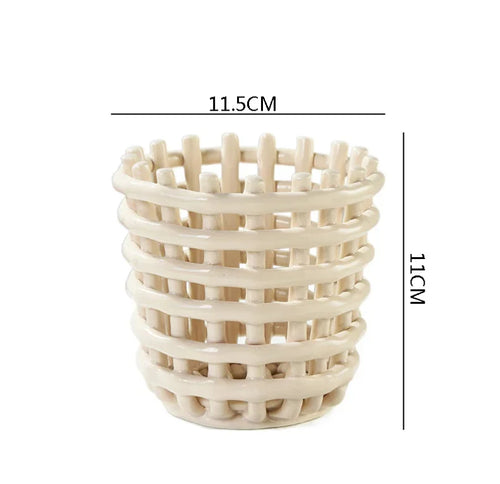 panier de rangement en céramique pour fruits et ustensiles de cuisine - vue 15 sur 21
