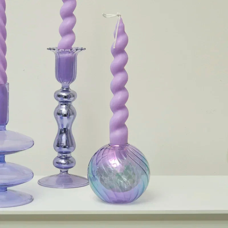 bougeoirs décoratifs en verre pour mariage et décoration intérieure - vue 4 sur 32