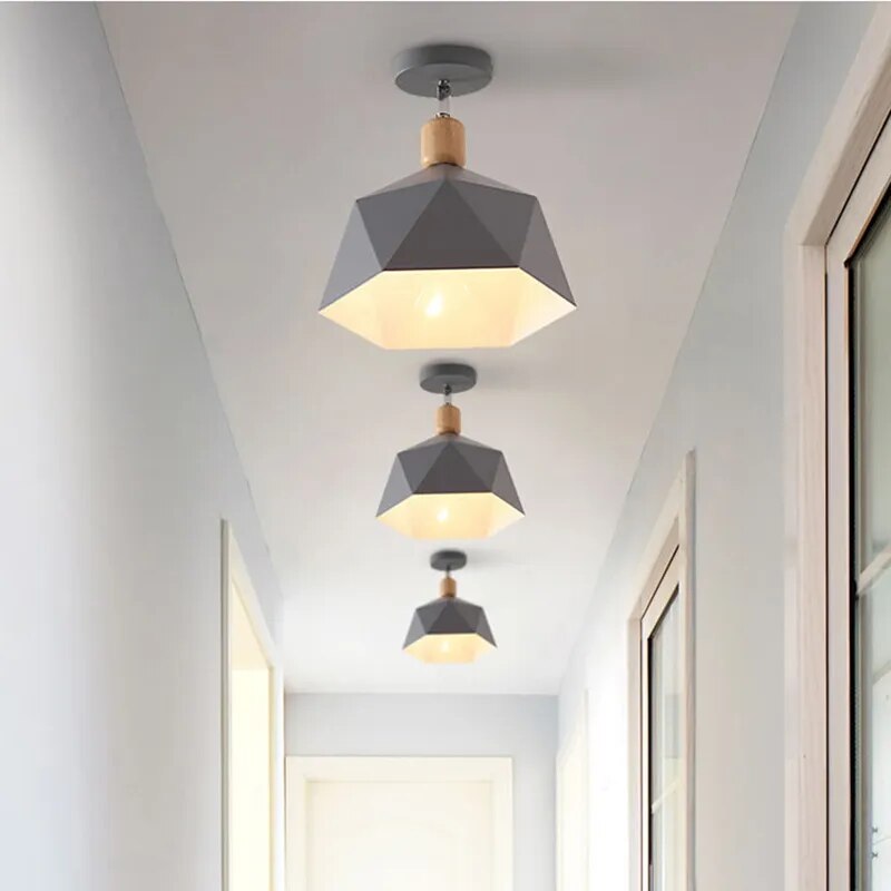 plafonnier nordique moderne led bois intérieur décor éclairage