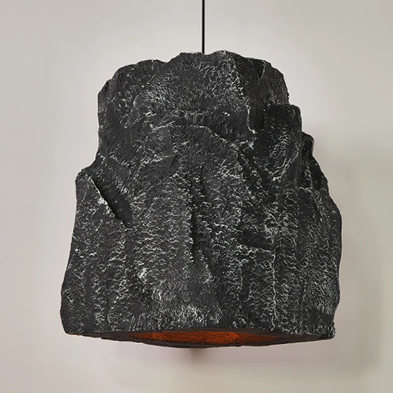 lustre nordique fait main imitation pierre style wabi sabi - vue 4 sur 7