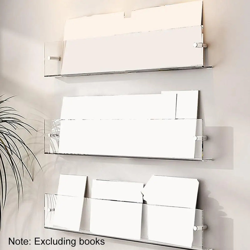 étagère murale en acrylique pour livres et magazines