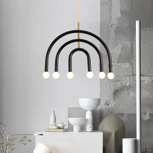 lustre arc-en-ciel métallique fil art déco suspendu réglable