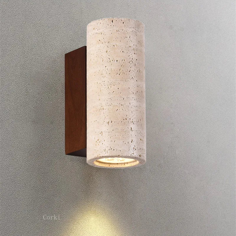 applique murale led wabi sabi en travertin décoratif d'intérieur