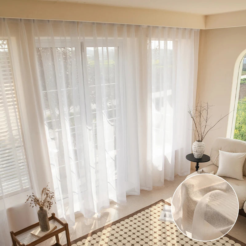 Voilage tulle léger moderne pour fenêtre salon chambre - vue 2 sur 7