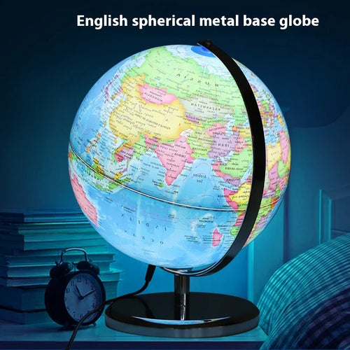 globe terrestre rotatif éducatif lumineux en anglais pour géographie - vue 3 sur 18