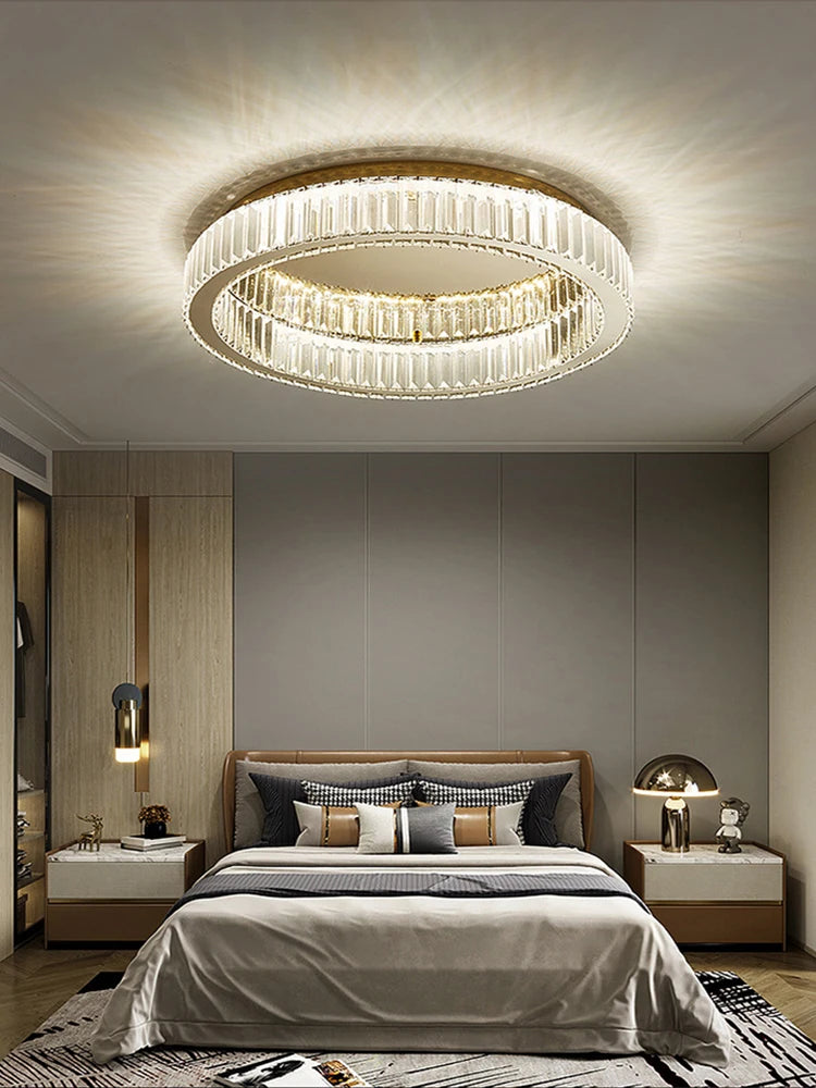 lustre en or et argent avec led dimmable rond - vue 5 sur 11
