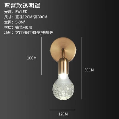 applique murale led moderne en verre décoratif d'intérieur - vue 8 sur 10