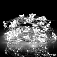 guirlande lumineuse en cuivre avec étoiles décoratives à piles