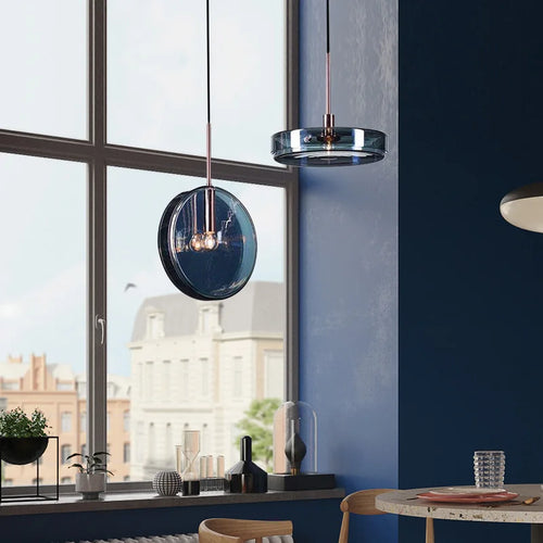 suspension en verre style nordique led décorative de luxe - vue 2 sur 7