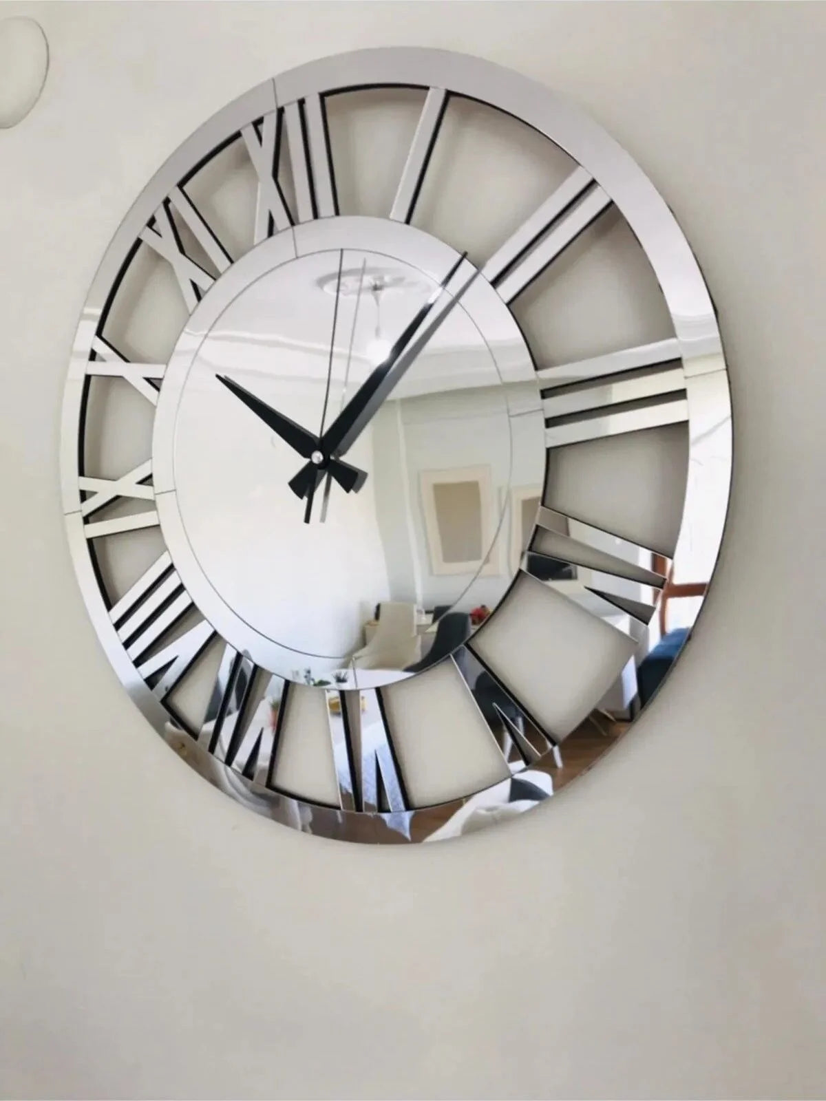 horloge murale miroir design moderne 3d silencieuse pour décoration intérieure - vue 7 sur 7