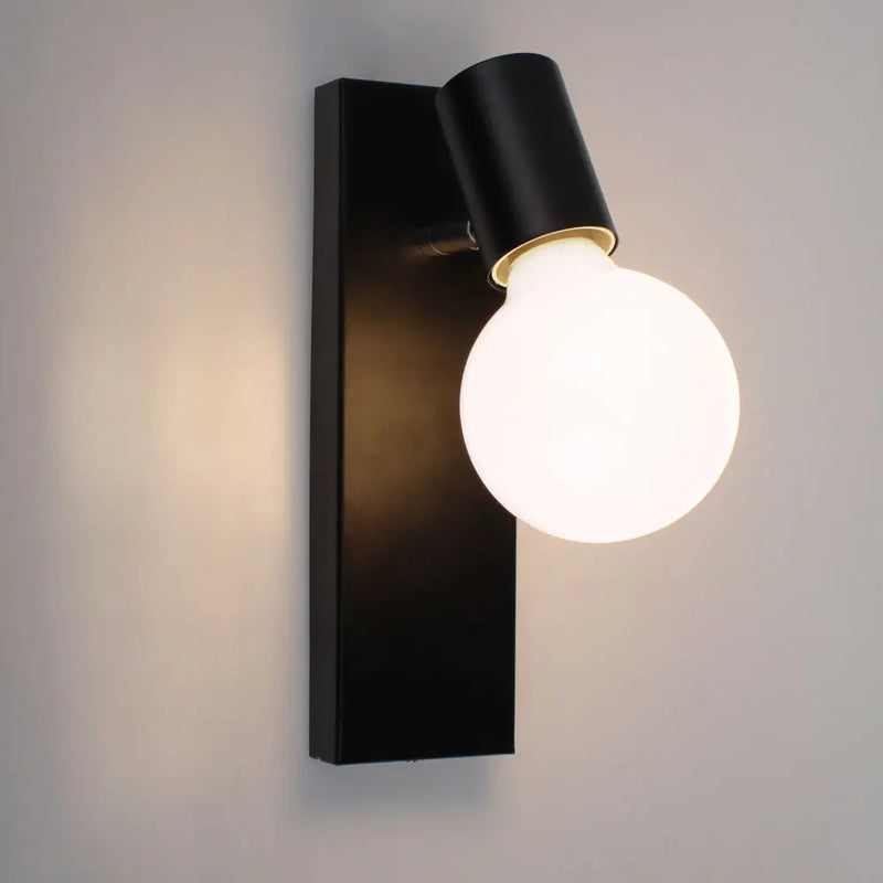 Mengjay 2 pièces Applique Murale Simple Réglable en Fer Forgé Lampe Murale Luminaire Vintage Eclairage Nostalgique Rétro Nordique E27 pour Chambre Cuisine Bar Loft Café Noir (sans ampoule