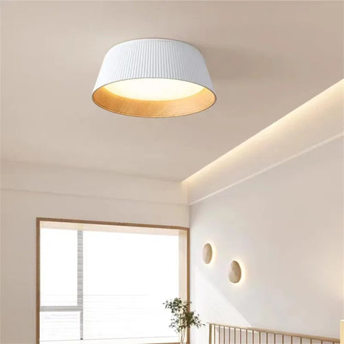plafonnier rond en bois wabi sabi design minimaliste pour intérieur - vue 4 sur 10