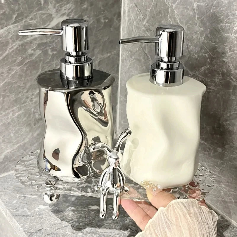 bouteille de lotion céramique distributeur pour gel douche et savon - vue 3 sur 6