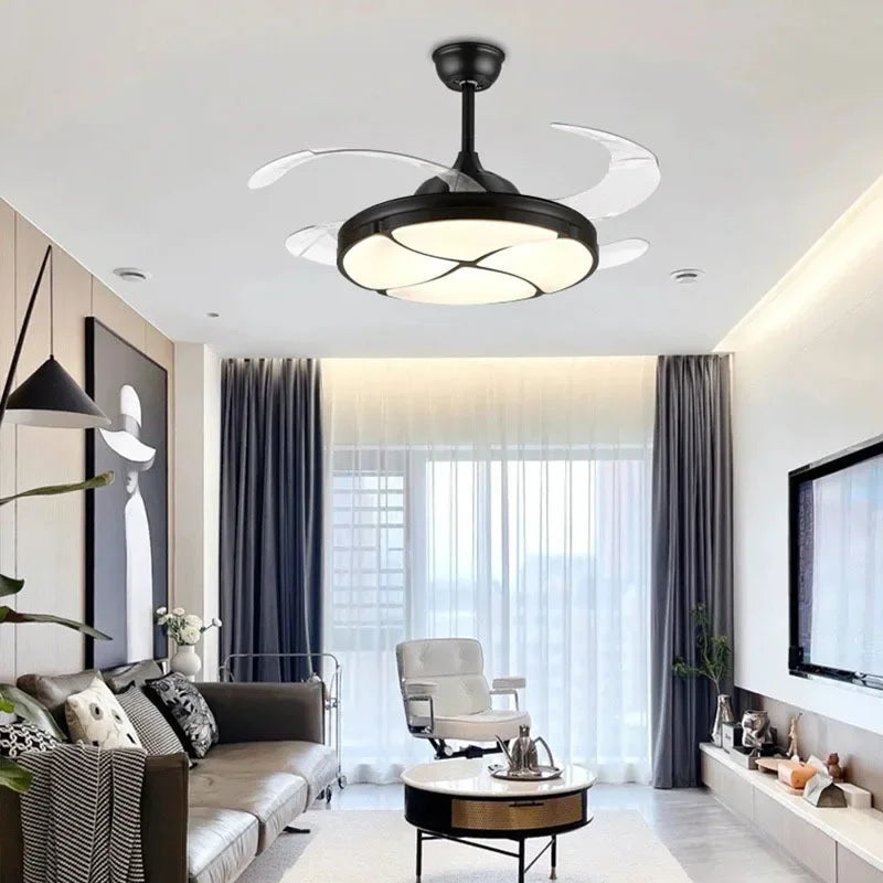 plafonnier moderne silencieux avec lumière et ventilateur intégré - vue 4 sur 12