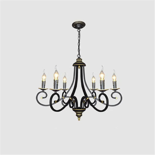 lustre rétro européen créatif en fer pour décoration intérieure - vue 2 sur 11