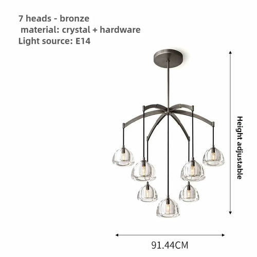 lustre moderne en cristal géométrique pour intérieur luxueux - vue 12 sur 14