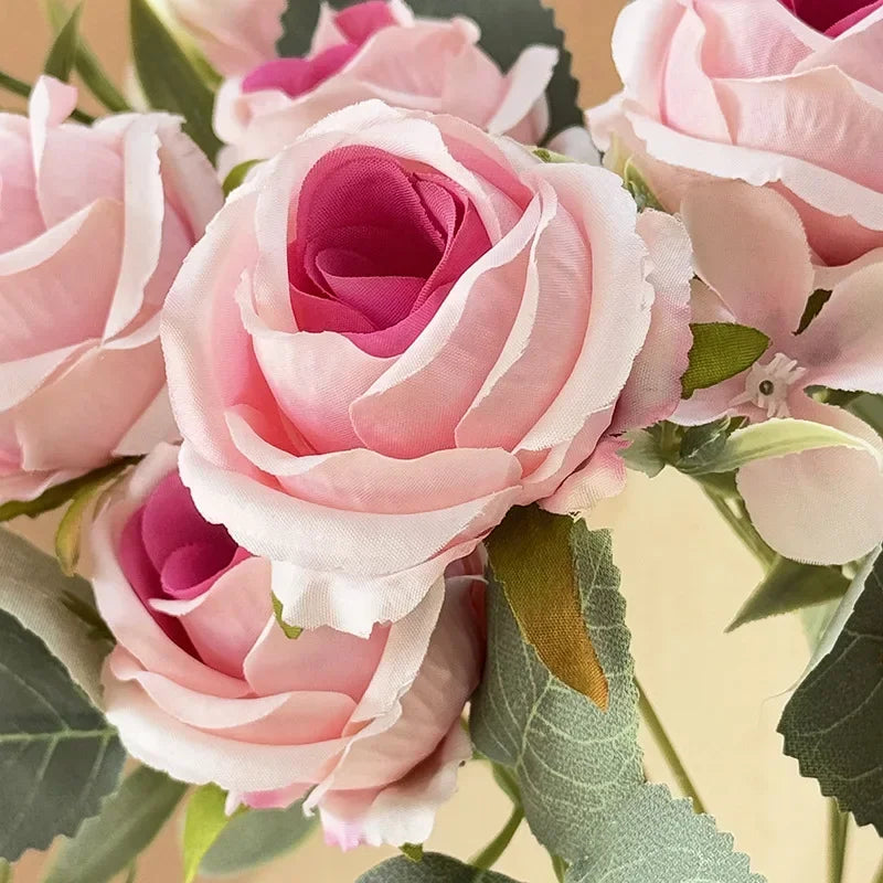 bouquet de roses artificielles en soie pour décoration intérieure - vue 5 sur 14