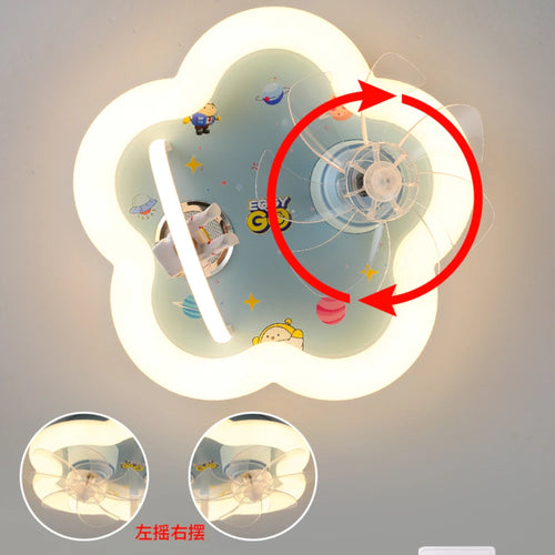 plafonnier led astronaute avec ventilateur et musique bluetooth - vue 4 sur 9